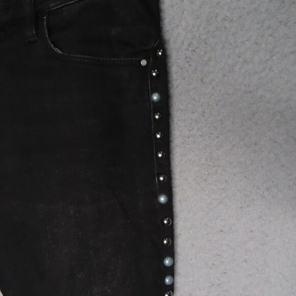 Blank NYC Jeans Women 26 Black Denim Classic Skinny Leg Mid Rise Stretch Studded - Picture 3 of 11